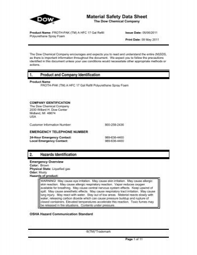 Material safety data sheet