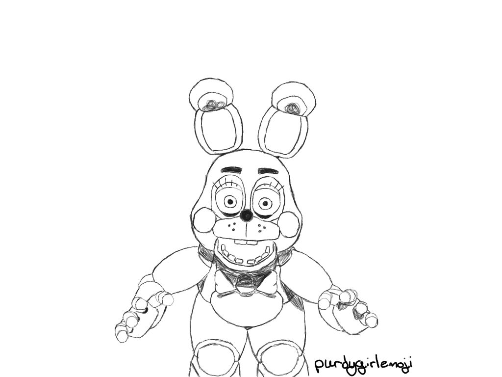 Toy bonnie sketch by purdygirlemoji on