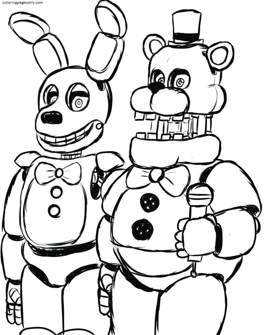 Five nights at freddys coloring pages printable for free download