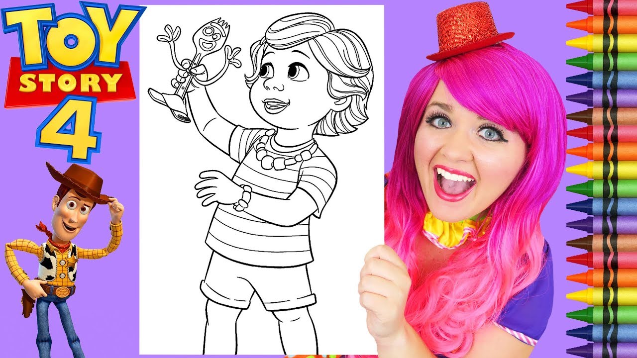 Coloring toy story bonnie forky giant coloring page crayola crayons kii the clown