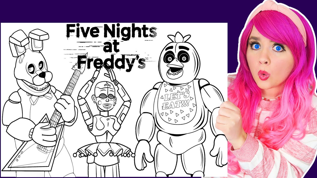 Coloring five nights at freddys coloring pages bonnie chica ballora