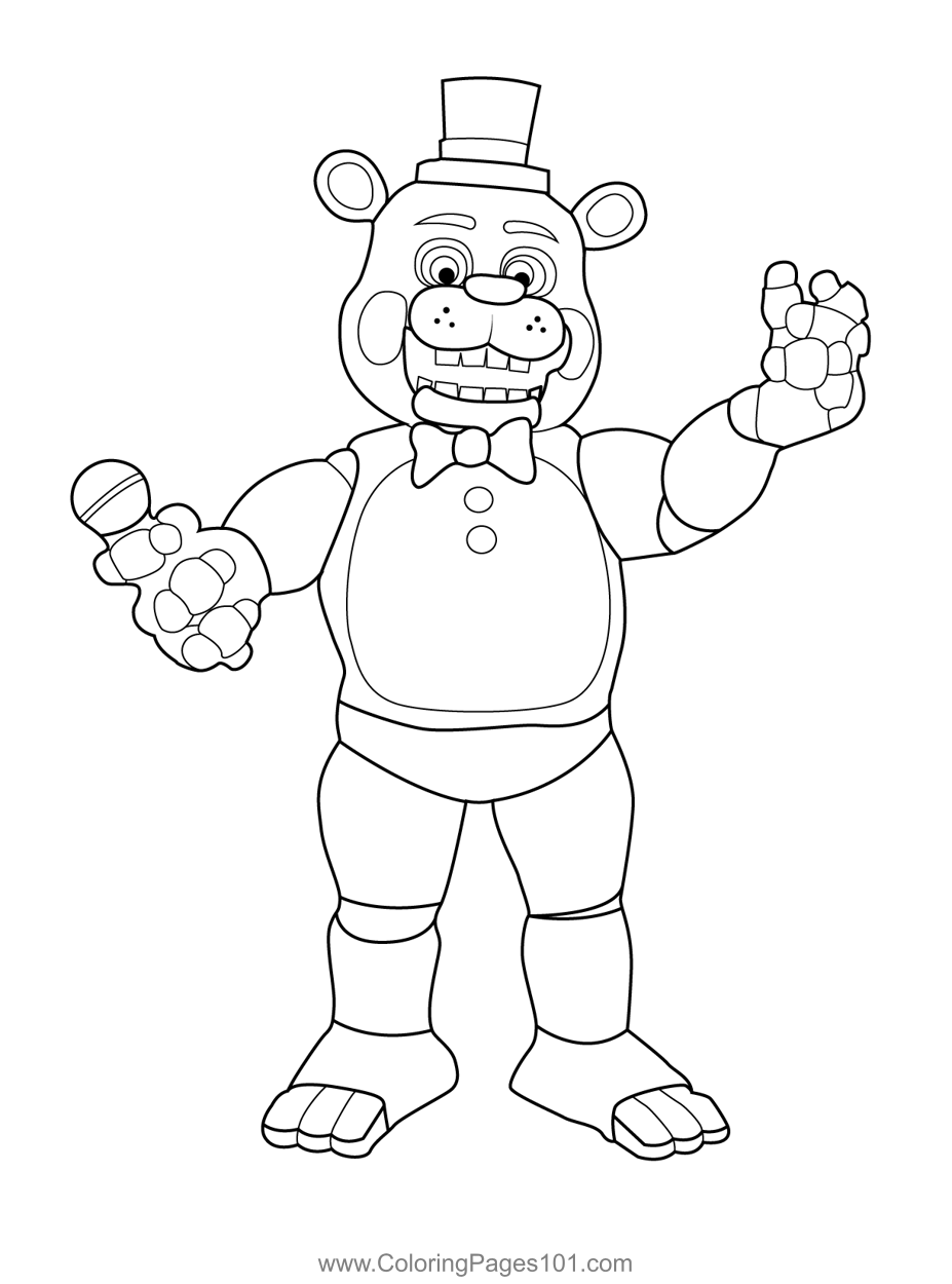 Toy freddy fnaf coloring page for kids