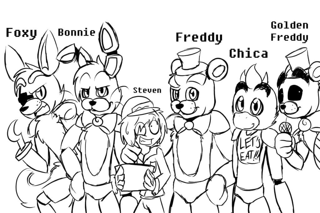 Five nights at freddys fnaf coloring pages