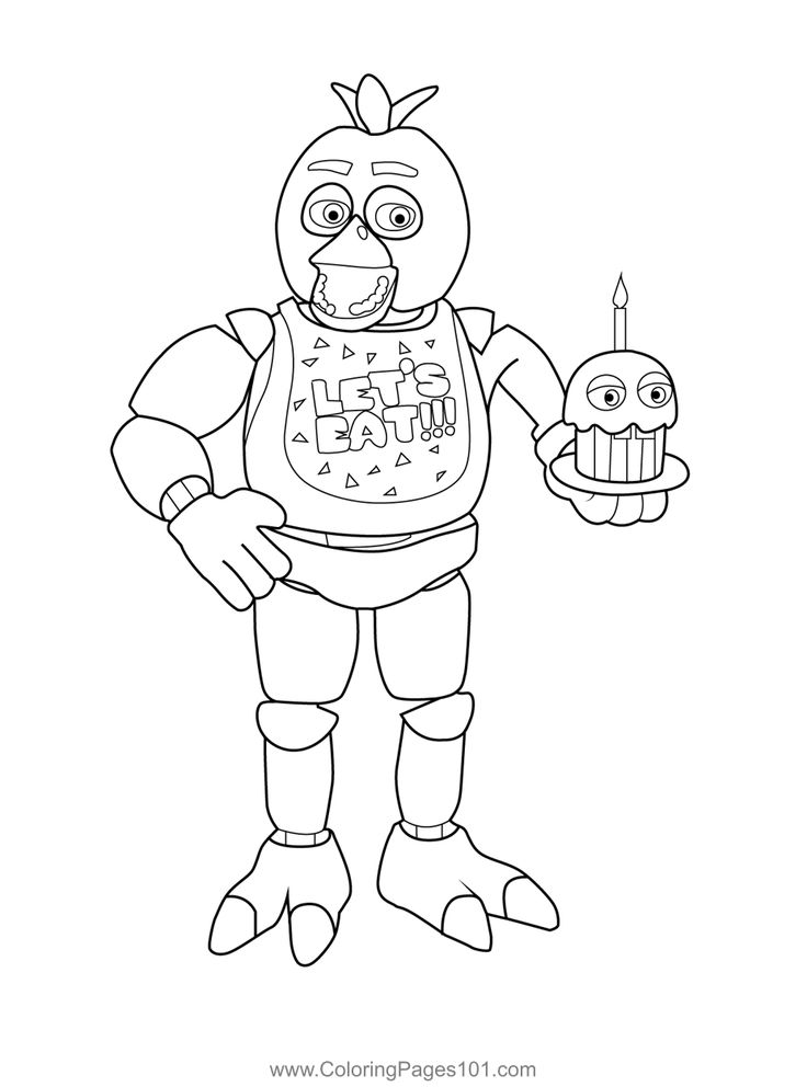 Chica fnaf coloring page for kids