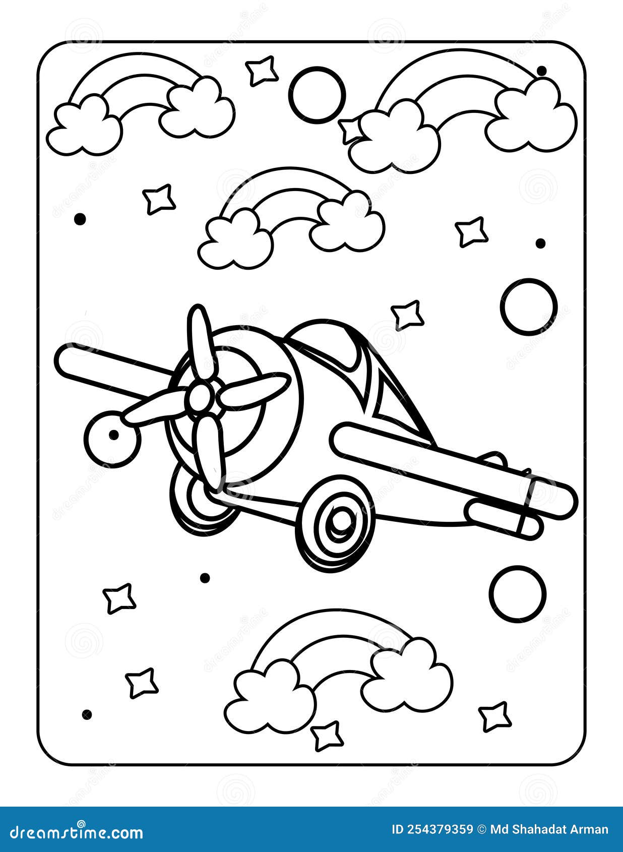 Toy doodle coloring page toy coloring book for kids easy coloring page for kids kids coloring page design doll coloring page stock vector