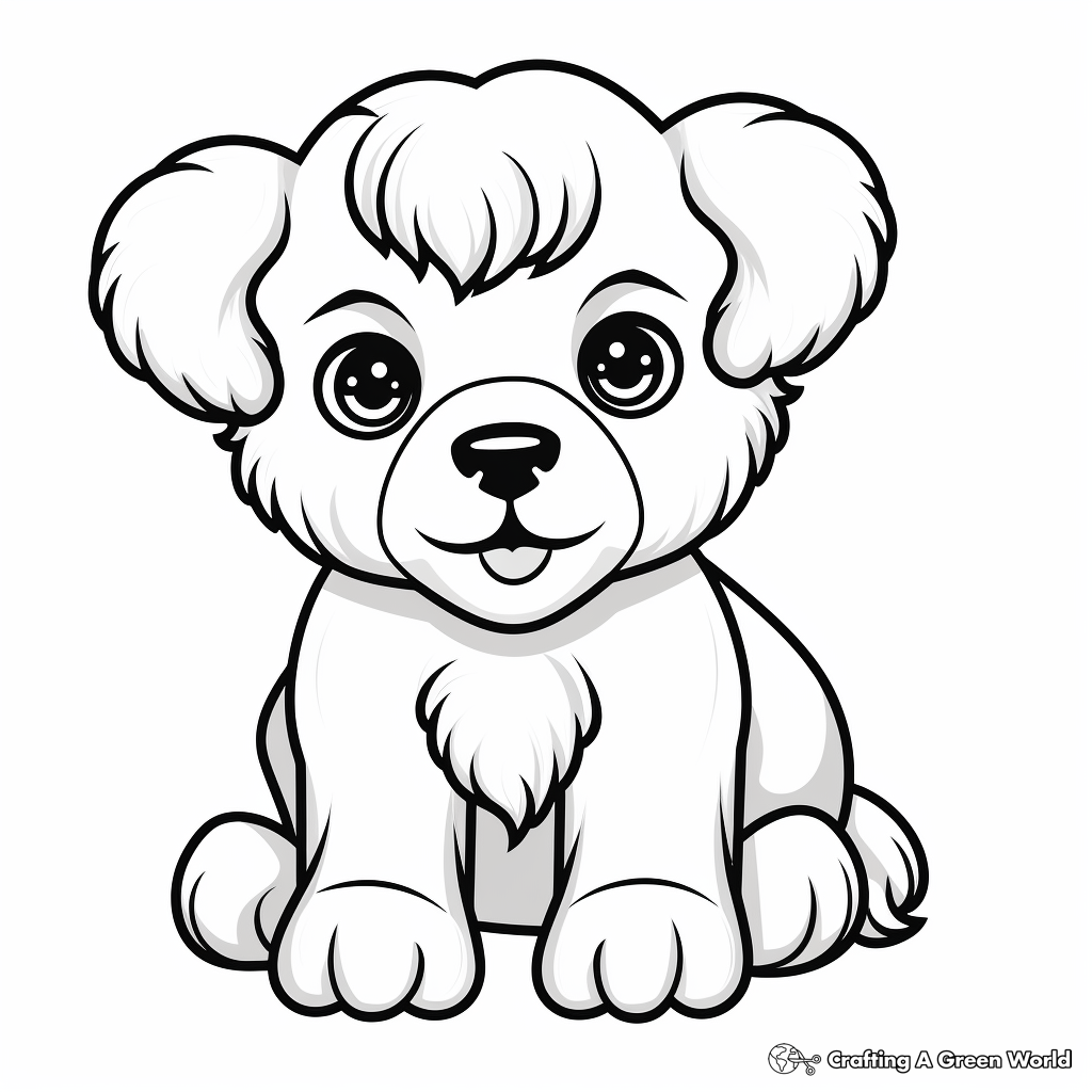 Toy poodle coloring pages