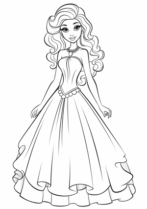 Barbie inspired coloring page from