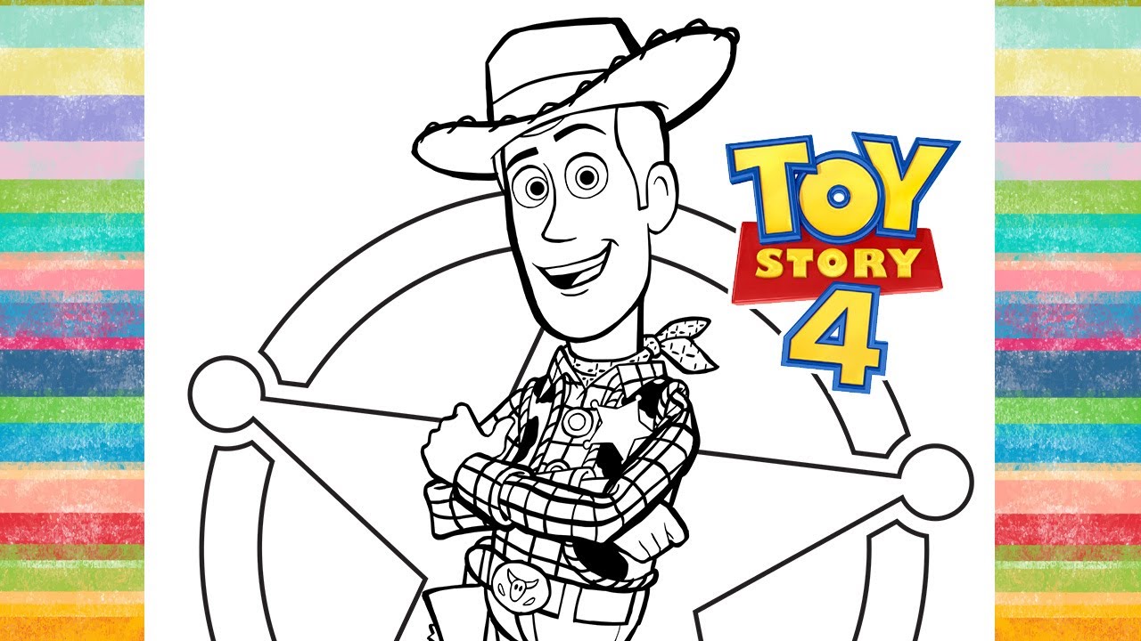 Toy story coloring page â woody â color with arkers