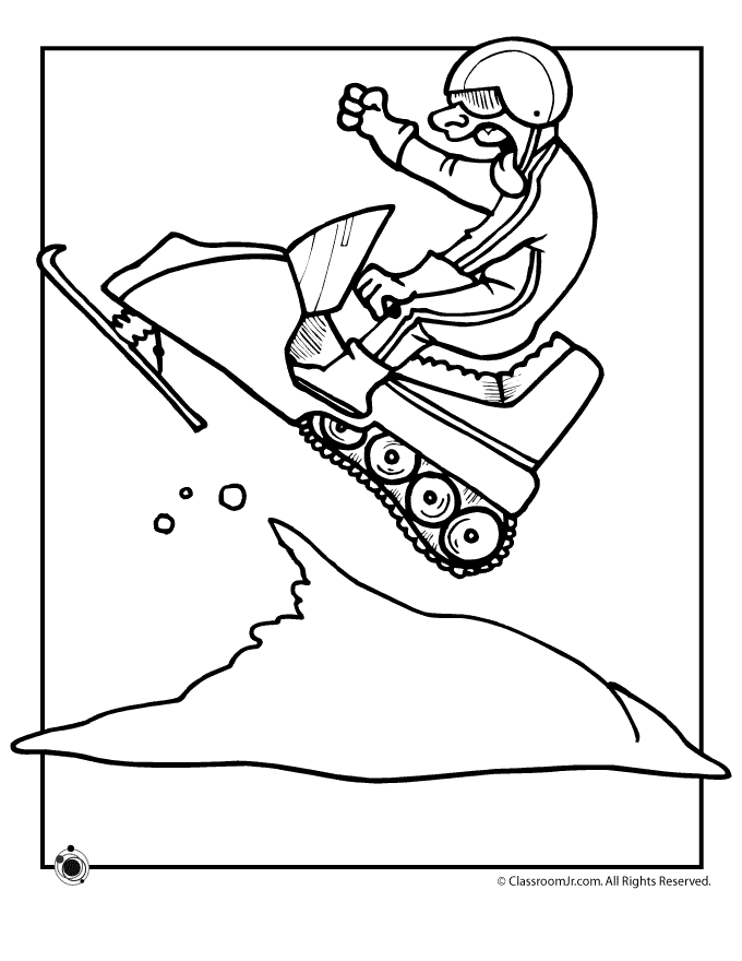 Snowmobile coloring pages