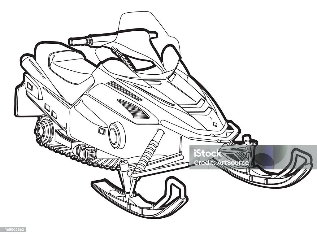 Snow mobileline stock illustration