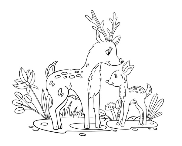 Thousand coloring book reindeer royalty