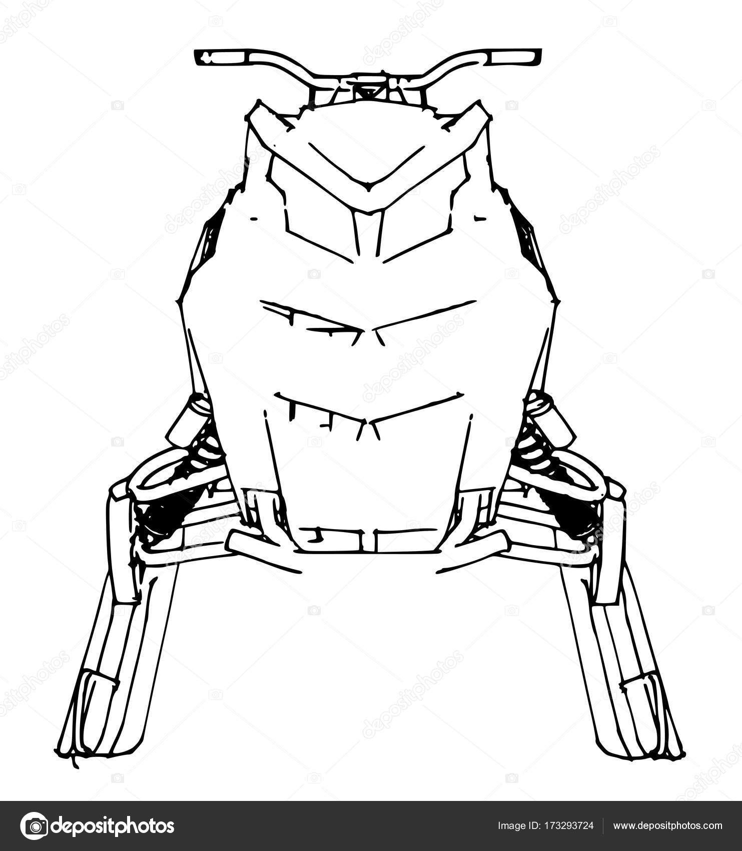 Snowmobile vector illustration in a hand