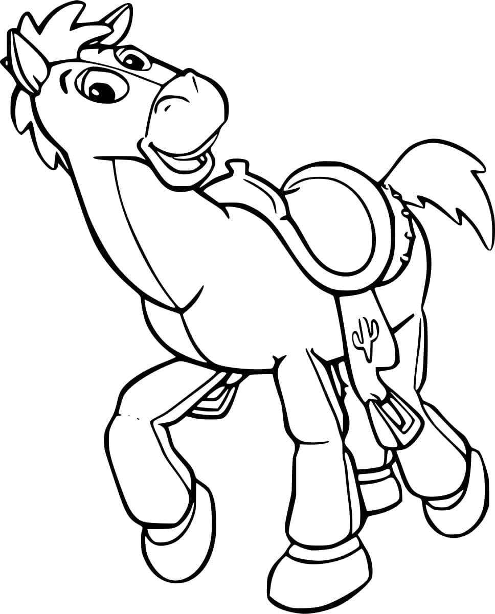 Toy story cute bullseye coloring page