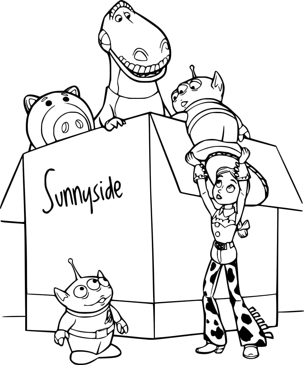 Disney toy story characters coloring page