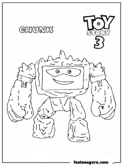 Chunk toy story kids coloring page