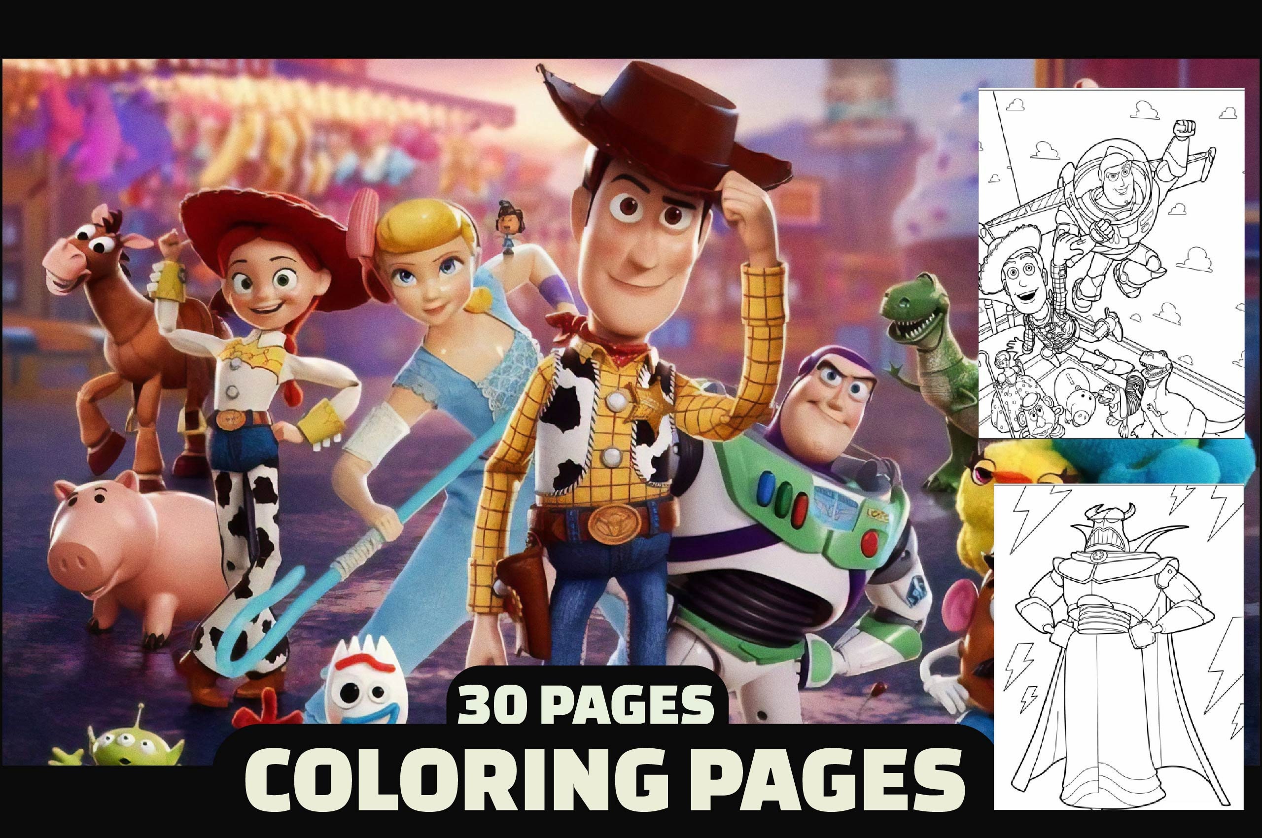 Toy story theme coloring book coloring pages