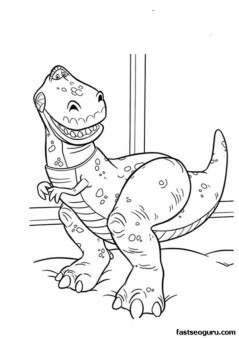 Printable coloring toy story tyrannosaurus rex