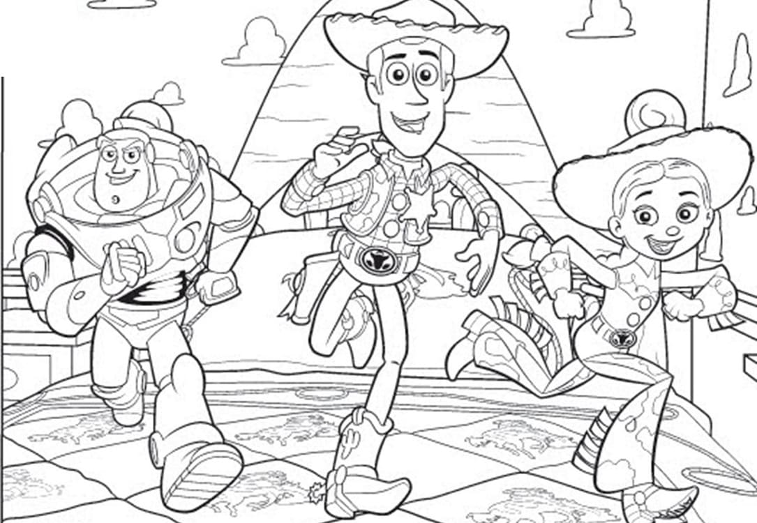 Toy story characters coloring page