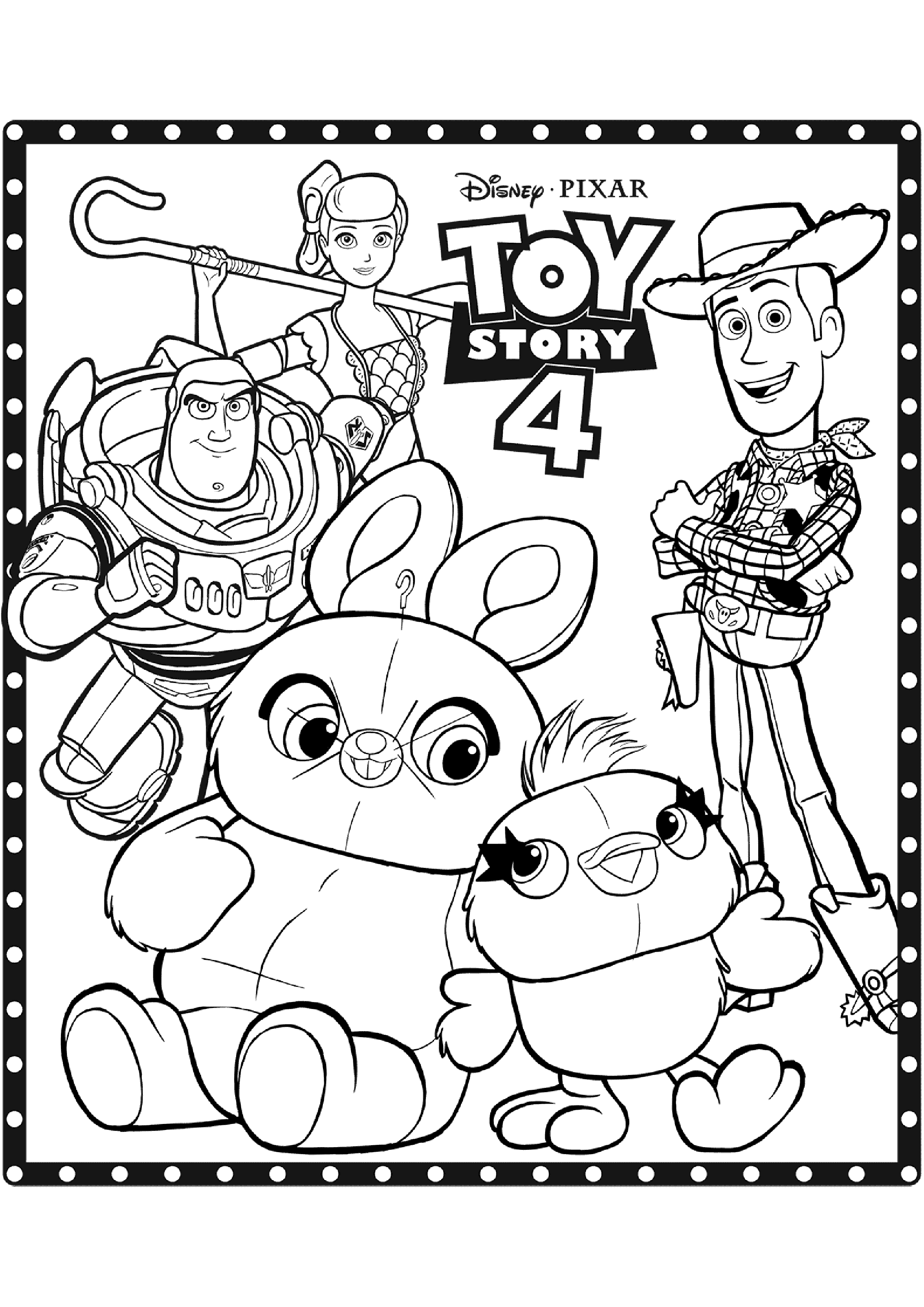 Toy story coloring page disney pixar all the characters