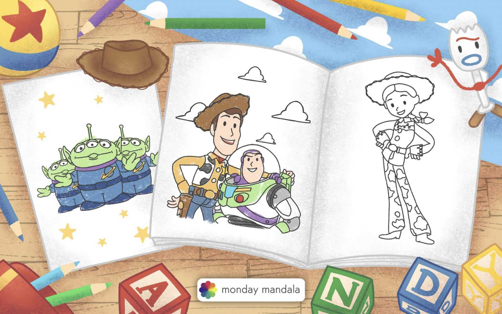 Toy story coloring pages free pdf printables