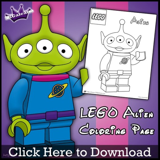 Free printable lego green alien coloring page â