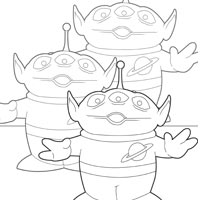 Aliens three coloring pages