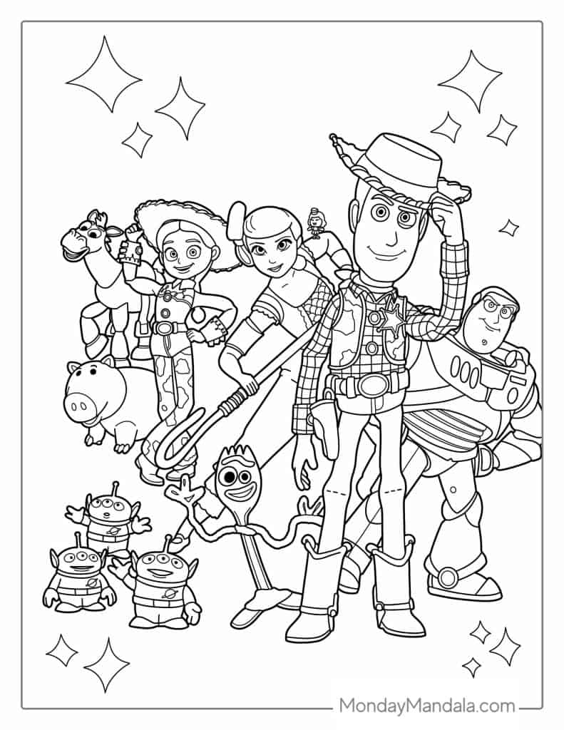 Toy story coloring pages free pdf printables