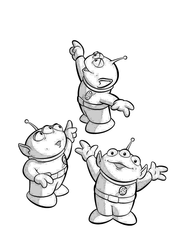 Toy story aliens coloring pages