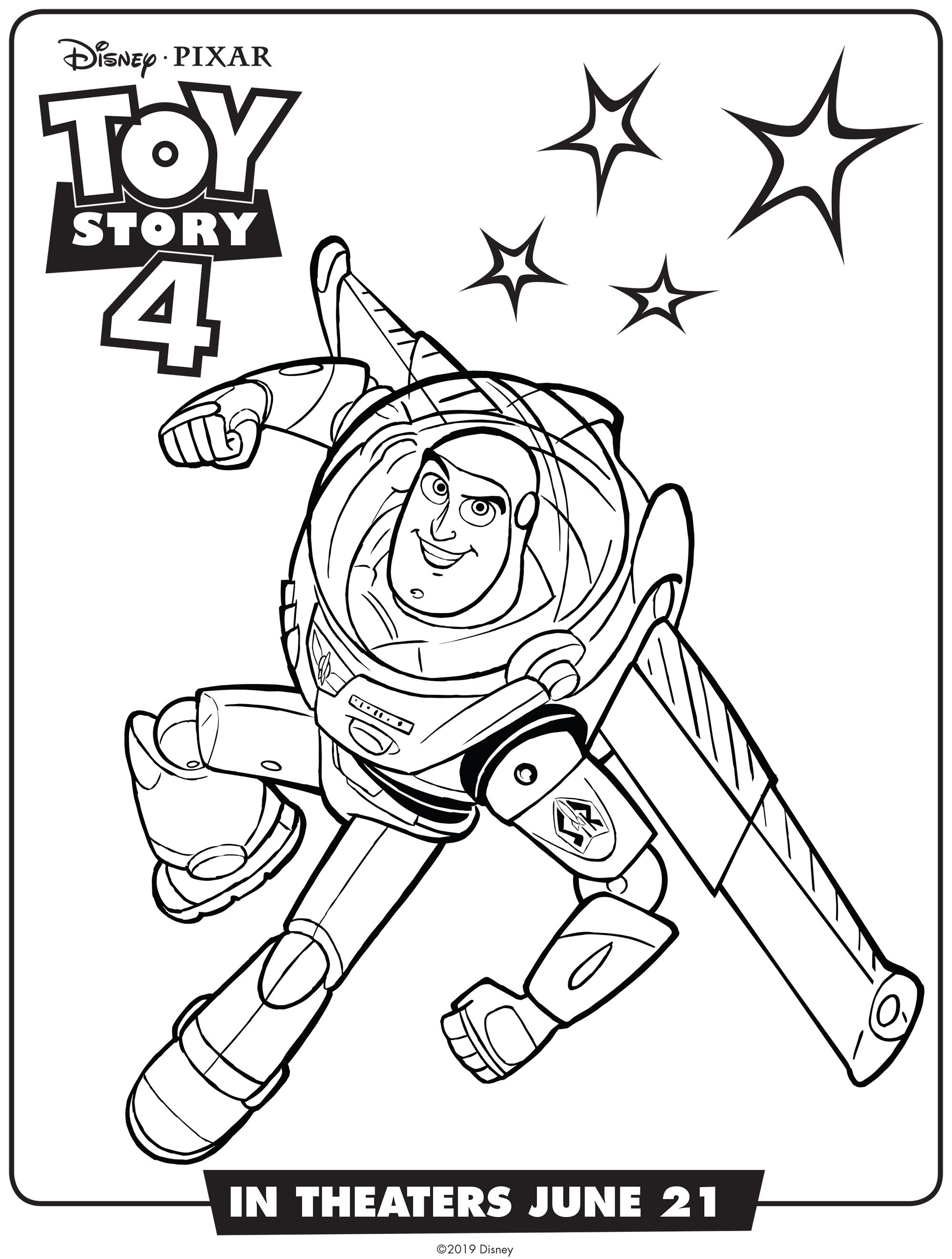 Buzz lightyear toy story coloring page disney pixar