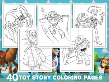 Toy story coloring pages for kids girls boys teens birthday party activity