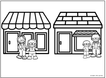 Putting masks on my toys story coloring pages by autism little learners