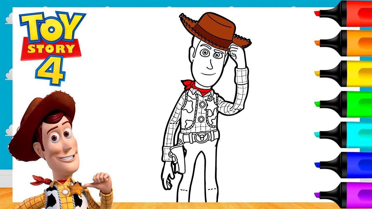 Coloring woody in toy story toy story coloring pages