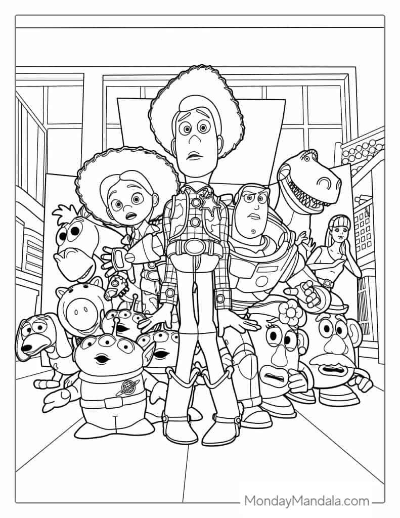 Toy story coloring pages free pdf printables