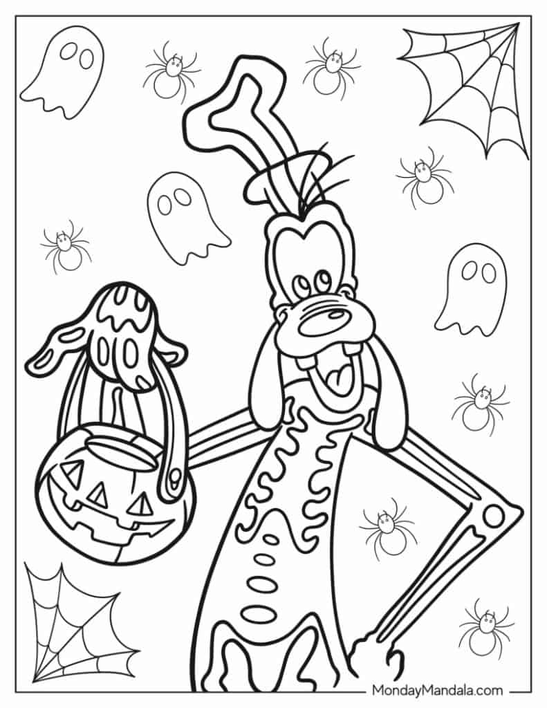 Goofy coloring pages free pdf printables