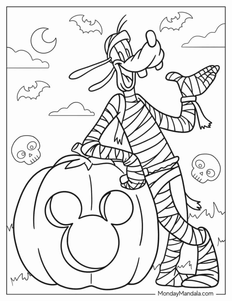 Goofy coloring pages free pdf printables