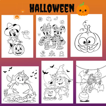 Disney halloween coloring pages by happy chi tpt