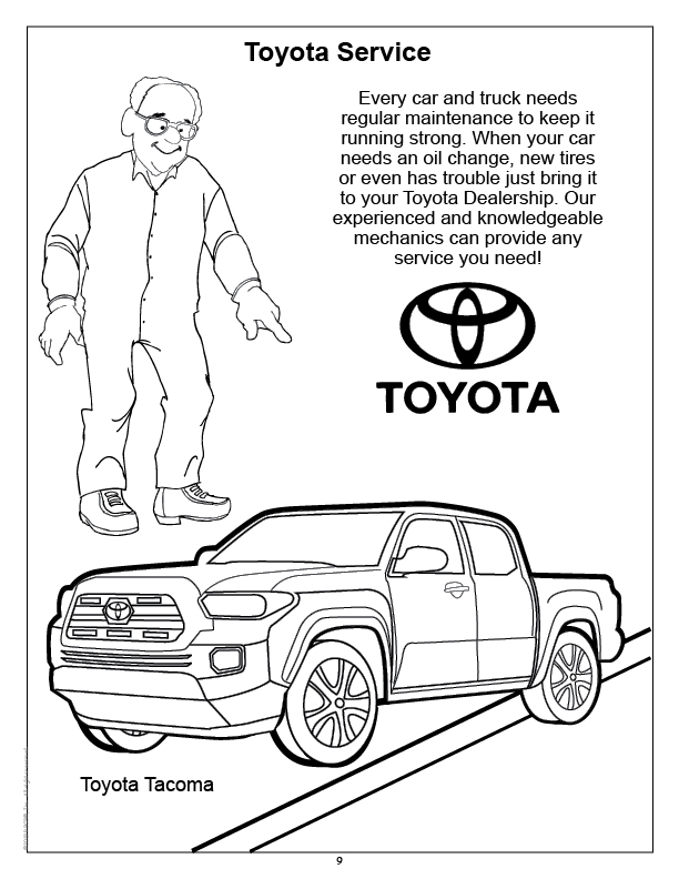 Toyota imprint coloring book