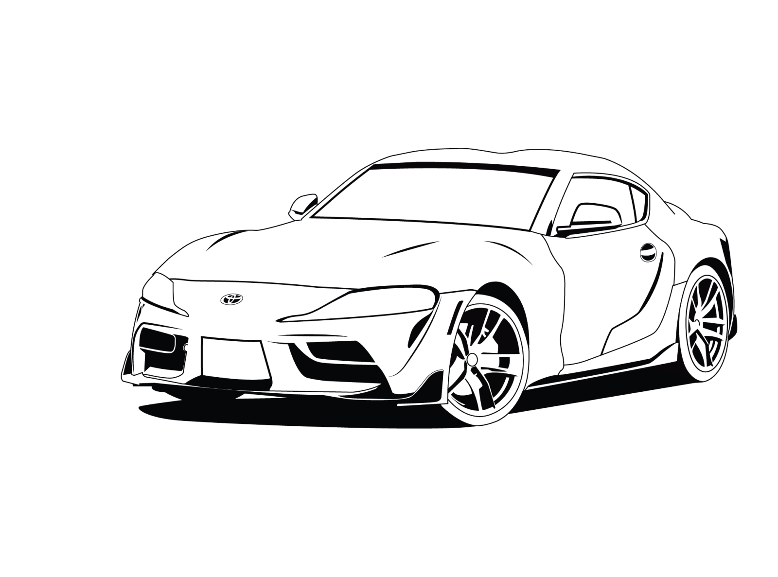 Line art toyota supra by cecepsopian on