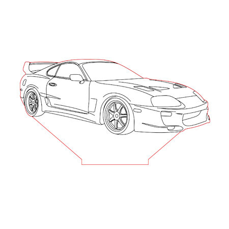 Toyota supra d illusion lamp plan vector file