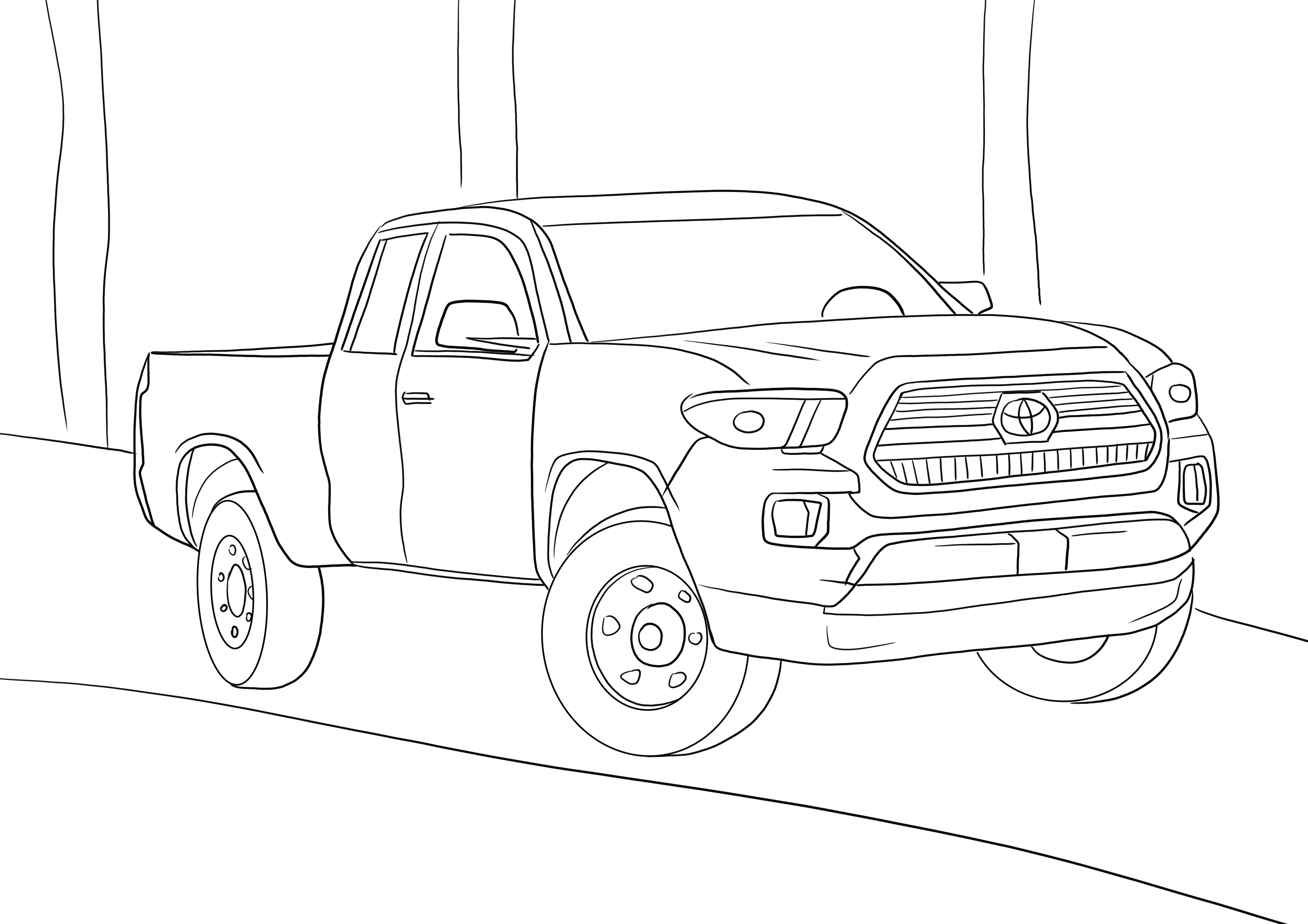 Free toyota tacoma coloring and printing image for fast car lovers