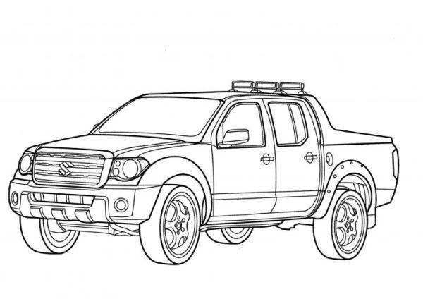 Pickup truck coloring pages printable pdf
