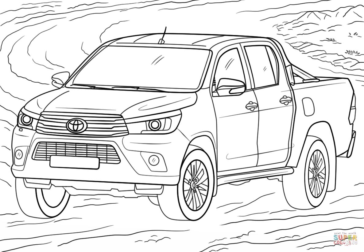 Toyota hilux coloring page free printable coloring pages