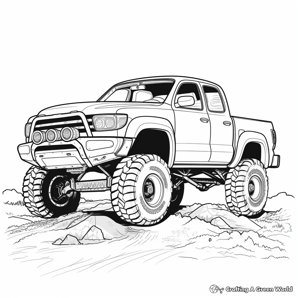 Lifted truck coloring pages