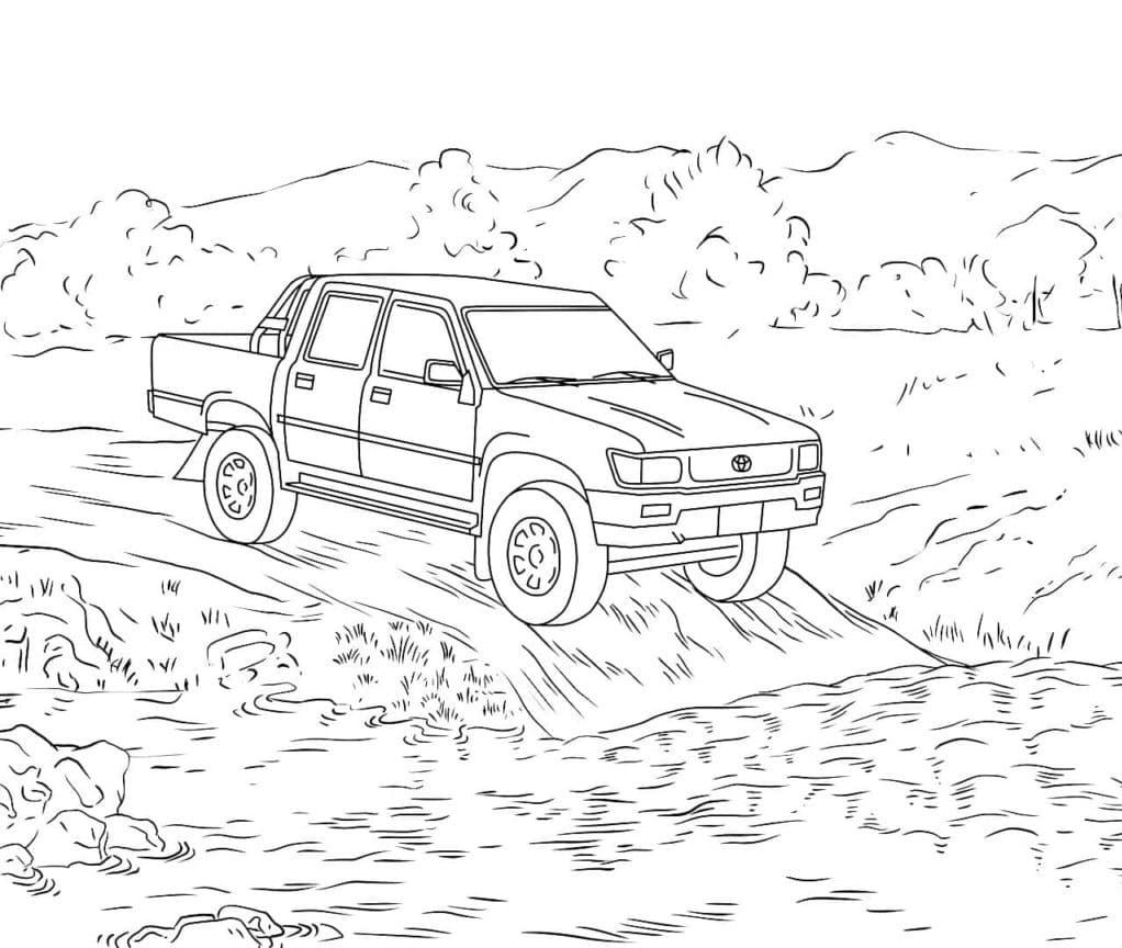 Toyota pick up coloring page