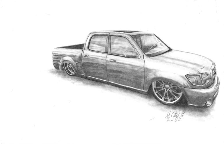 Toyota tundra drawing by mickey chaney saatchi art