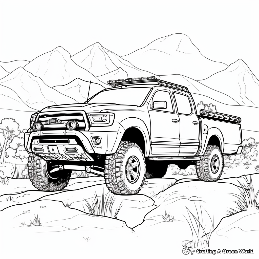 Lifted truck coloring pages