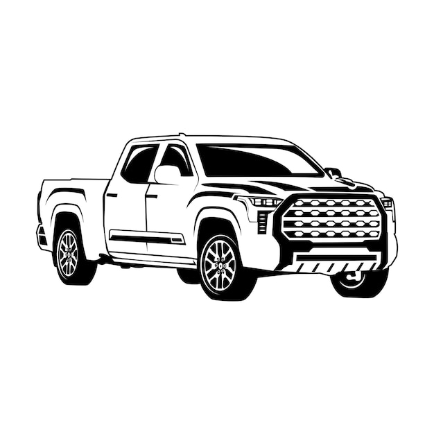 Premium vector toyota tundra silhoette vector illustration