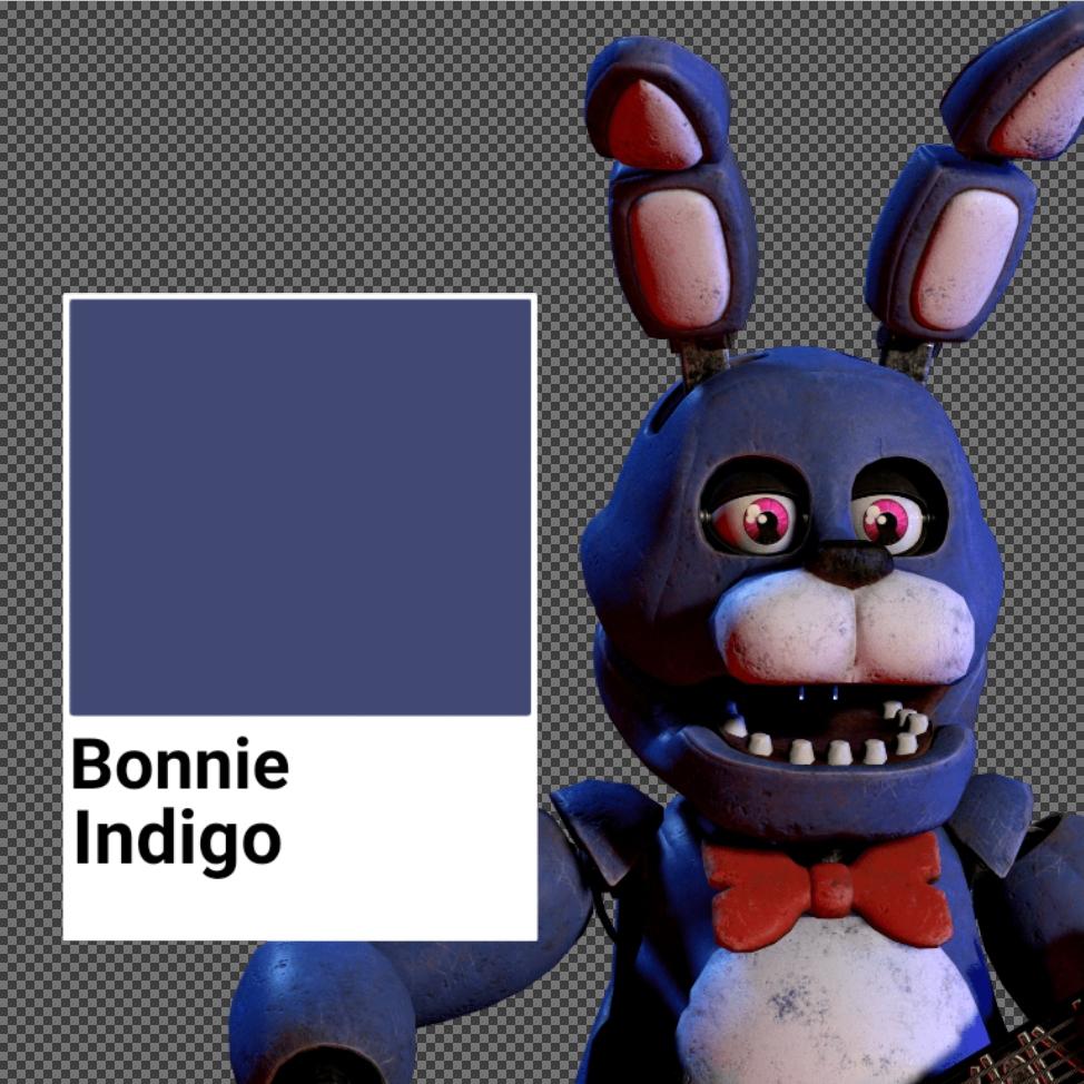 New fnaf colors foxy red and bonnie indigo please dont plain about bonnies colors rfivenightsatfreddys