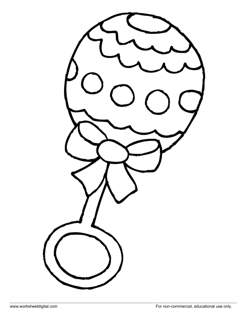 Coloring page baby toy rattle