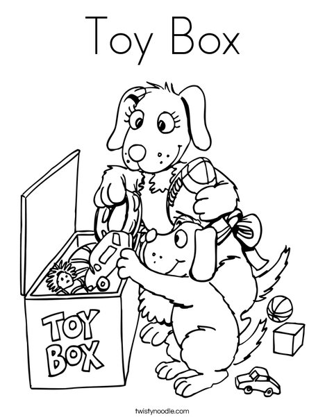 Toy box coloring page